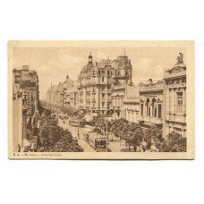 CIUDAD DE BUENOS AIRES AVENIDA CALLAO TRANVIAS ANTIGUA TARJETA POSTAL